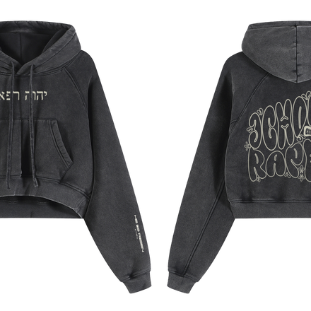 J E H O V A H / R A P H A - snow washed cropped hoodie -