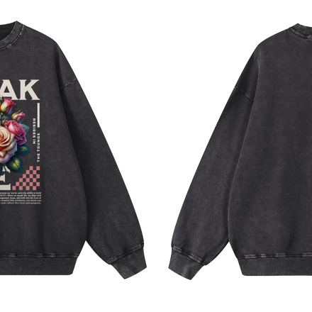 S P E A K / L I F E - Acid Wash Oversize Sweatshirt -