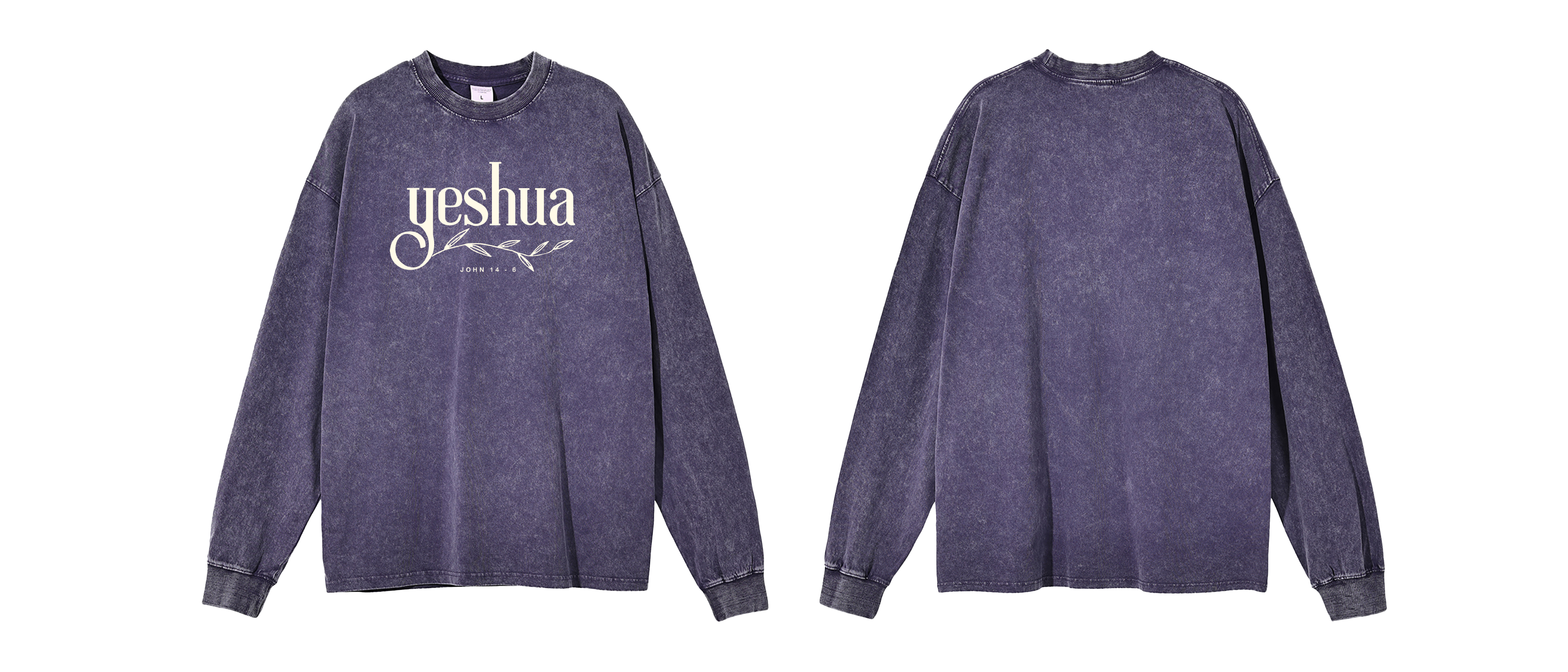 Y E S H U A - Acid Wash Oversize Long Sleeve T-Shirt -