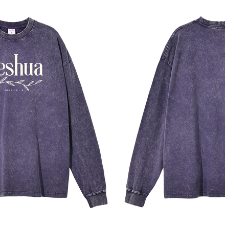 Y E S H U A - Acid Wash Oversize Long Sleeve T-Shirt -